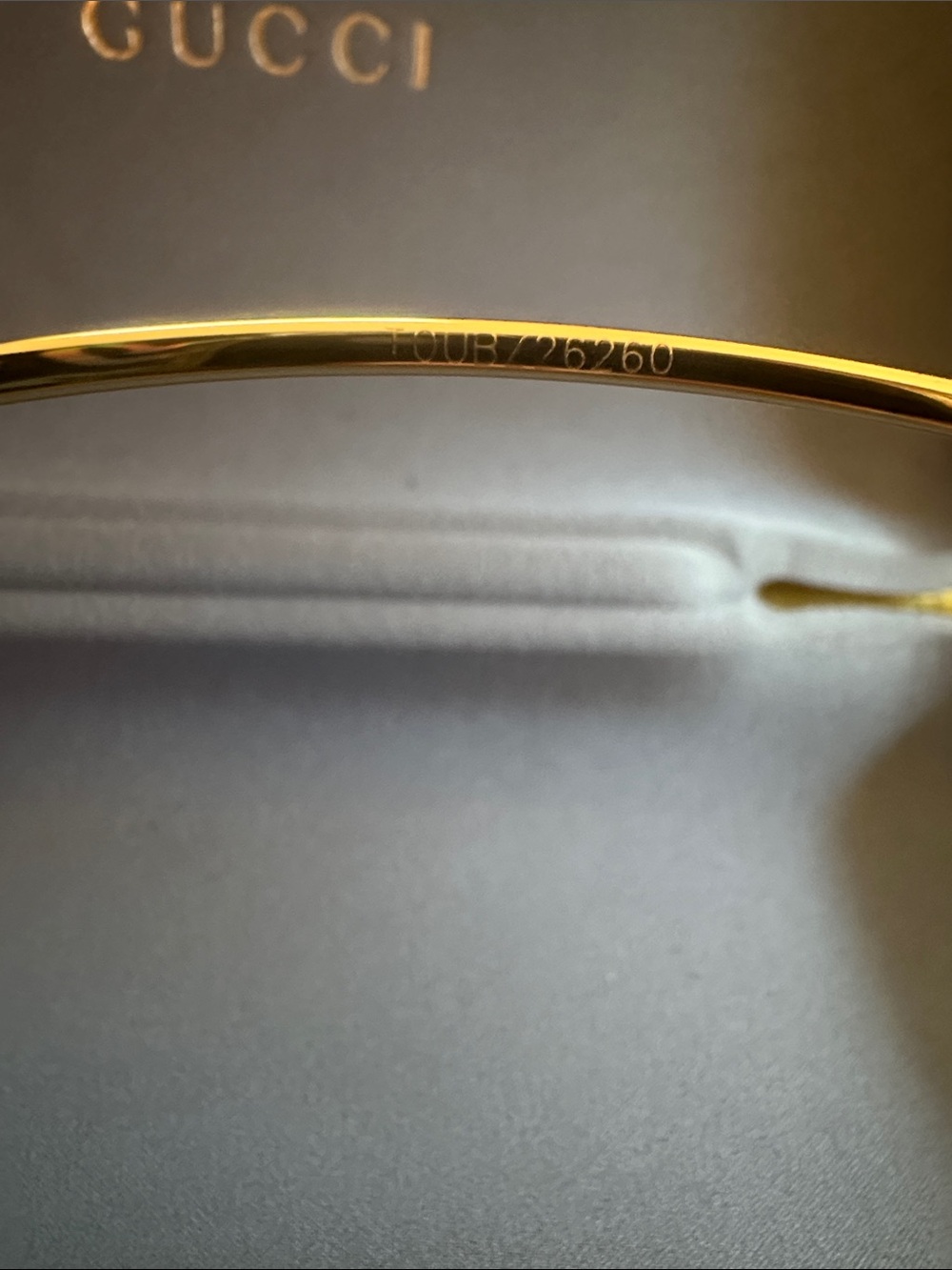 Gucci Oversized Rimless Sunglasses - Brown & Gold (GG0352S) - Picture 12 of 14